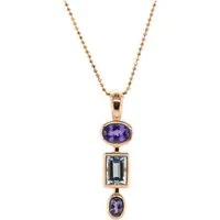 Sogni d'oro Kettenanhänger mit Aquamarin und Tansanit, Gelbgold 375