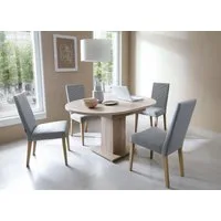 designimpex Esstisch Design WM-100 Sonoma Eiche rund ausziehbar 100 - 140 cm, Esstisch, Esszimmertisch, Tisch, Couchtisch, Wohnzimmertisch, table