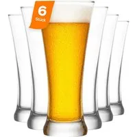 LAV Gläser-Set Sorgun Bierglas, 6-tlg., Glas, 6er Set, 380ml, ideal für Biergenuss