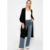 SASSYCLASSY Cardigan Oversize Strickjacke Damen lang mit Taschen Winter Maxi Cardigan aus Grobstrick Elegant Schwarz Beige Grau Khaki