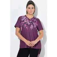 Ulla Popken T-Shirt Funktionsshirt Mesh-Einsätze V-Ausschnitt Halbarm