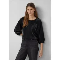 s.Oliver Kurzarmbluse Bluse Glänzende Bluse im O-Shape