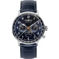 ZEPPELIN Multifunktionsuhr LZ 129 Hindenburg Moonphase 7036-3, Armbanduhr, Quarzuhr, Herrenuhr, Datum, Mondphase, Made in Germany