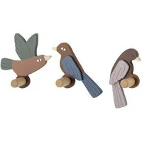 Bloomingville Kleiderhaken Lewi Haken Vogel 3 Stück, Holz für Garderobe Kinderzimmer Flur