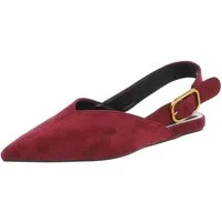 Ital-Design Eleganter Slingback-Schuh für Damen mit dekorativer Schnalle Schnürpumps (91512063) Flach Schnür- & Riemchenpumps in Weinrot