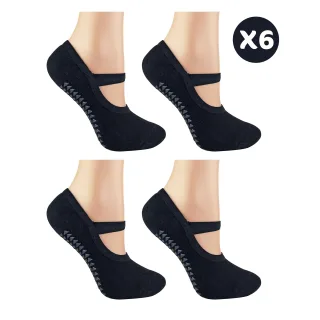 6er Pack Damen Yoga-Socken mit rutschfesten Straps