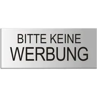 OFFORM DESIGN Hinweisschild Bitte keine Werbung Schild Briefkastenschild 60x25 mm Aluminium