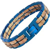 Holzwerk Edelstahlarmband Designer Holz Armband, Armkette Gliederarmband, Holz Unikate inkl. Armbandkürzer, ideal als Geschenk
