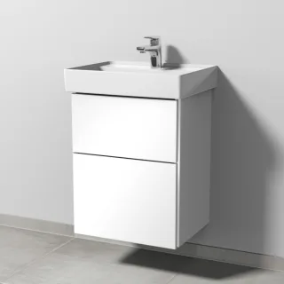 Sanipa 3way Waschtischunterbau zu Villeroy & Boch Collaro Waschtisch mit 2 Auszügen, Weiß-Glanz BS83278