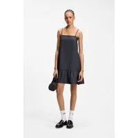 HUGO Minikleid Kabati im Denim-Look, abgesenkter Saum