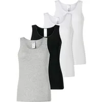 Schiesser Unterhemd Modern Multipacks Trägertops (Set, 4 Stück) Baumwoll-Stretch, Jersey, Spitze