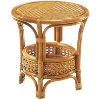 Kobolo Beistelltisch Tisch Ablagetisch NIMES aus Rattan (mit Ablagekorb, 1-St., 1 Tisch)