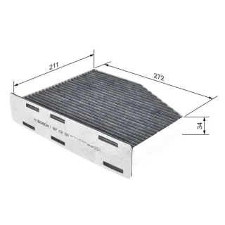 Bosch Aktivkohle-Innenraumfilter Audi Seat Skoda VW 1987432597