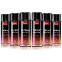 BigDean Sprühlack 6x Thermolack Schwarz, matt - Ofenlack Auspufflack 400ml Lack Spray
