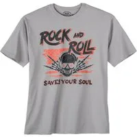 Iron Stitch Print-Shirt Iron Stitch Übergrößen T-Shirt grau Rock Skull