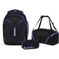 Satch Schulranzen Schulrucksack-Set MATCH Purple Phantom 3-teilig, Kollektion 24 (3-teilig), Laptop-Fach, Your-Size-System, Schulranzen