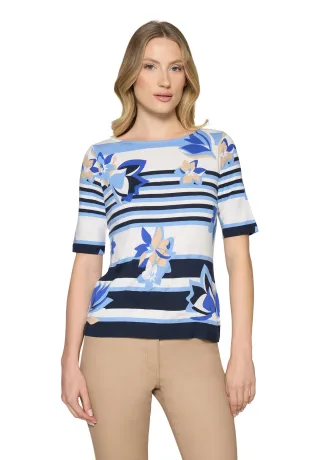 Betty Barclay - Basic Shirt blau/weiß - Gr. - 44
