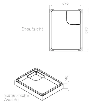 Neuesbad Wannenträger für Kaldewei Superplan NEU 70x90x2,5 SD 25752