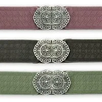 Herbert Hahn Ledergürtel Stretchgürtel Damen - HARMONIA - altrosa, grau, lindgrün