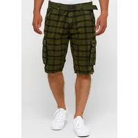 Indicode Cargoshorts Herren Blixt Cargo Shorts Herrenshorts aus 100 % Baumwolle, inkl. Gürtel