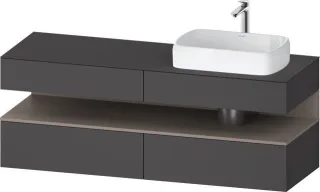 Duravit Qatego Konsolenwaschtischunterbau wandhängend Graphit Matt 1600x550x600 mm - QA4778043490010 QA4778043490010