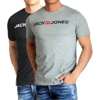 Jack & Jones T-Shirt Bequemes Logo-Shirt mit Printdruck (2er-Pack)