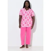 Ulla Popken Pyjama Pyjama Rosen Spitze Rundhals Halbarm