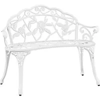 Yaheetech Gartenbank aus Aluminium mit Rosenmuster im Vintage-Stil, 2-Sitzer-Metallbank für Garten/Terrasse/Balkon