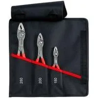 Rolltasche TwinGrip, Frontgreifzangen-Set 3-teilig rot, Länge 150 / 200 / 250mm
