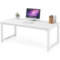 Tribesigns Schreibtisch 160/180x80 cm, großer Industrial Computertisch für Homeoffice (Rustikales Braun/Schwarz/Grau/Weiß), PC Tisch Bürotisch Arbeitstisch für Home Office zu Hause
