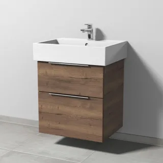 Sanipa 3way Waschtischunterbau zu Duravit Vero Air Waschtisch mit 2 Auszügen, Eiche-Tabak UM43350