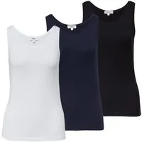 s.Oliver T-Shirt Basic-Top (Set) runder Ausschnitt, breite Träger, Slim Fit im 3er SPARPACK