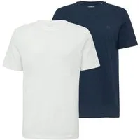 s.Oliver T-Shirt T-Shirt mit Flammgarnstruktur kurzarm, Rundhals, Logo
