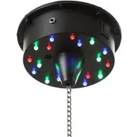 SATISFIRE Discolicht Spiegelkugel Motor bunte LED für Discokugel bis 20cm Batteriebetrieb