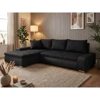 Beautysofa Polsterecke mit Schlaffunktion Teo L, L-Form Ecke Sofa Relaxcouch, Polsterecke mit Schlaffunktion Bettkasten, stilvoll Wohnzimmersofa aus Webstoff und Kunstleder