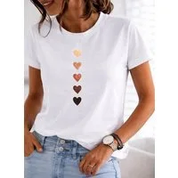 RMK T-Shirt Damen Shirt Classic Basic Herz aus Baumwolle