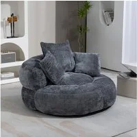 STILVORA Relaxsessel Indoor & Outdoor Sitzsack bean bag sofa mit hohen Rücken,Lazy Sofa (Lazy Sofa mit hohem Rücken und 3 Kissen – Ergonomischer Sitzsack für Erwachsene & Kinder, Chenille-Stoff, für Wohnzimmer, Büro & Schlafzimmer, Komfortabler Loung