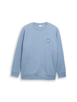 Tom Tailor - Plus Size - Sweatshirt mit Logo-Print faded denim blue - Gr. - 5XL