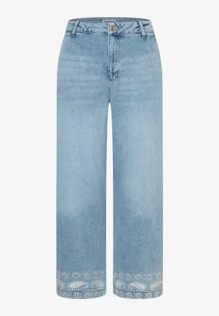 MORE & MORE - Jeans mit Stickerei am Saum denim - Gr. - 40