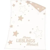 Babydecke Kleiner Lieblingsmensch, Baby Best, mit Schriftzug und Sternen, Kuscheldecke