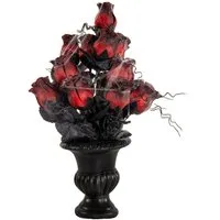 Horror-Shop Dekoobjekt Gothic Blumenvase mit verblühten Rosen & Spinnenne