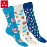 Footstar Basicsocken Damen/Herren Bunte Motiv Socken Funny Baumwollsocken