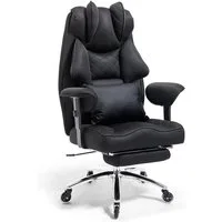 Happy Home Bürostuhl Ergonomischer Bürostuhl 200kg – Plus Edition Chefsessel mit Fußstütze