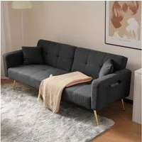 Merax Schlafsofa, mit Bettfunktion, Bettsofa, Klappsofa, Gästebett