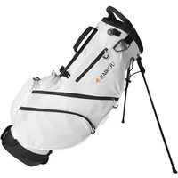 RAIKOU Golfballtasche Golf Standbag mit 14-fach Organizer, wasserabweisende 10 Taschen, 10 Taschen, Schuhfach, leicht & stabil, Schwarz/Weiß