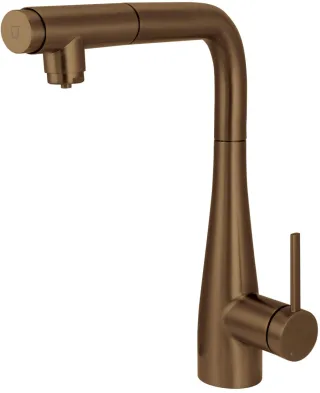 Neuesbad Armatur mit Ausziehbrause und Wasserfilter Anschluss, Bronze gebürstet NB1DEBREC75M1