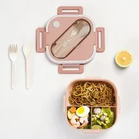 FANNOU Lunchbox Lunch-Behälter (3 Fächer), Auslaufsicher & BPA-frei-mit Besteck, für Kinder und Erwachsene Brotdose mit Fächern