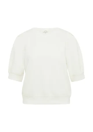 s.Oliver Red Label - Scuba-Sweatshirt mit kurzen Ärmeln weiß - Gr. - 34