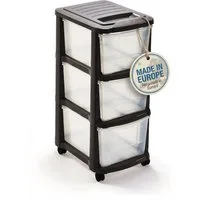 M home Rollwagen Schubladenrollwagen PLS6240 Rollcontainer Schubladenschrank Kunststoff, (Spar-Set, 1 St., Rollwagen mit 3 Schubladen und 4 Lenkrollen), mit 3 Schubalden / mit Rollen / mit Griffen