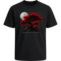 Neverless Oversize-Shirt Herren T-Shirt - Bonsai Tree - Printshirt Oversized Relaxed Fit mit Print